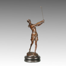 Sports Statue Golf Lady Bronze Sculpture, Milo TPE-750